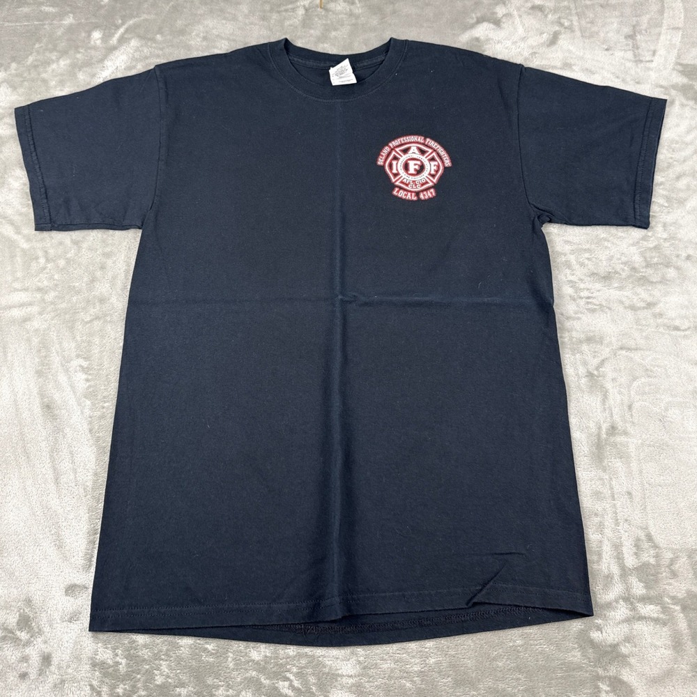 Collectible Gildan DeLand Professional Firefighters Graphic Tee L‎ Black
